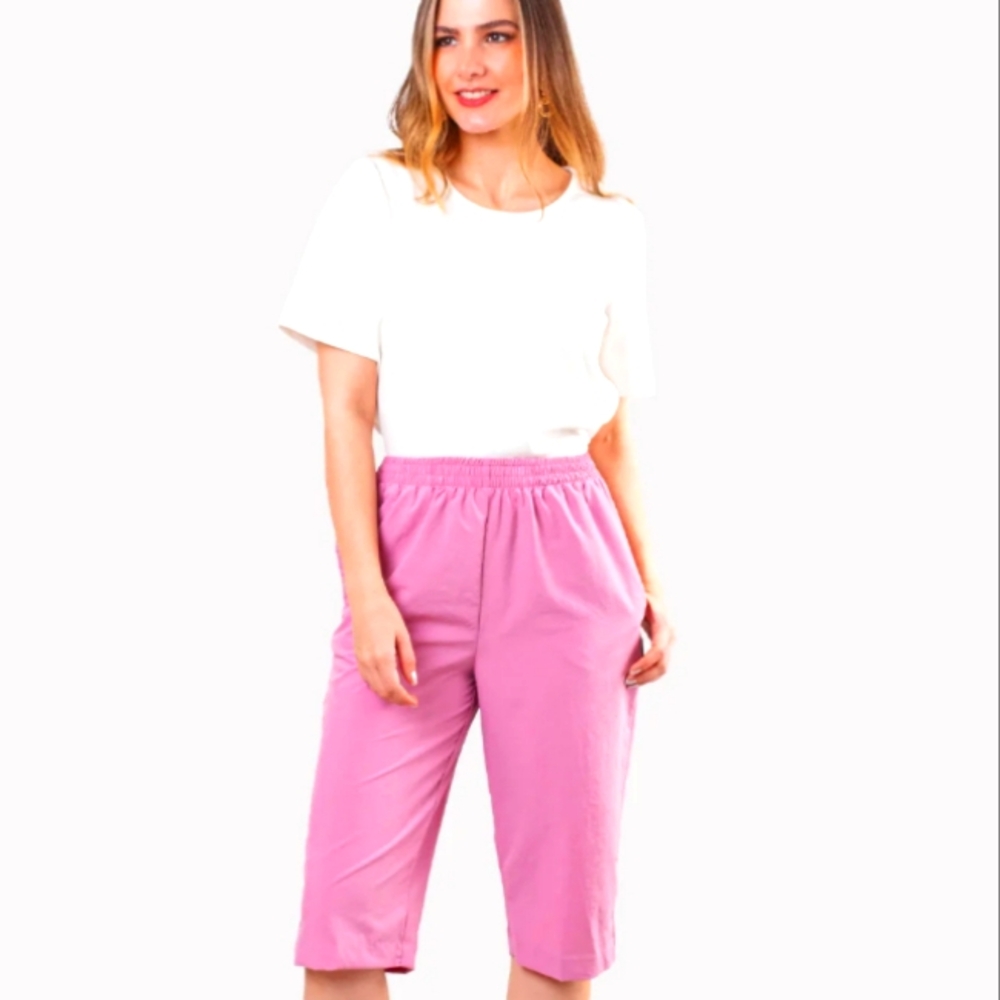 BON Worth capris pants size large color mauve 100%polyester